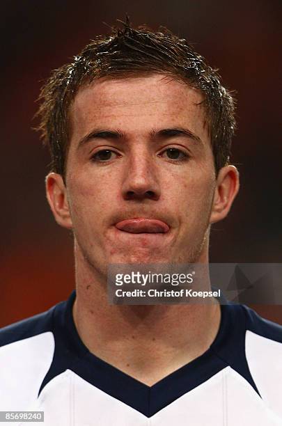 Ross McCormack of Scotland is seen before the FIFA 2010 World Cup qualifying match between Netherlands and Scotland at the Arena on March 28, 2009 in...