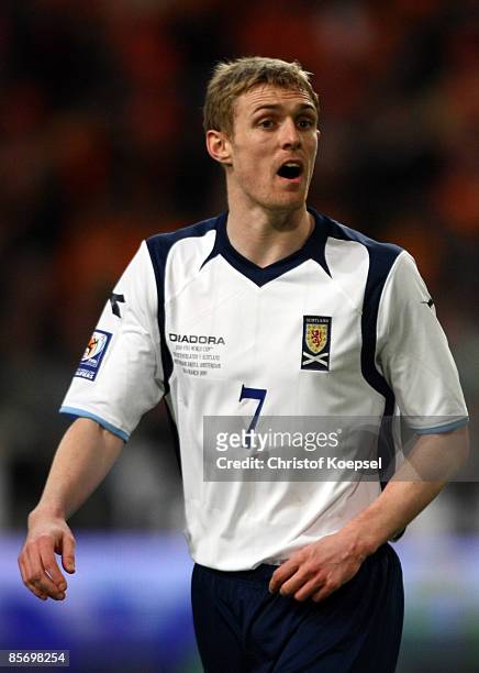 Darren Fletcher of Scotland is seen during the FIFA 2010 World Cup qualifying match between Netherlands and Scotland at the Arena on March 28, 2009...