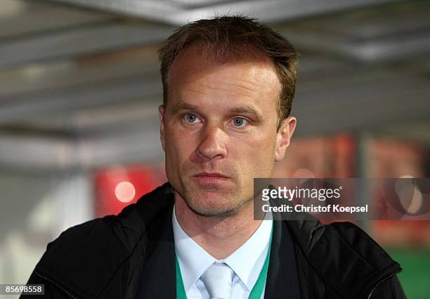 Assistant coach Dennis Bergkamp of Netherlands is seen before the U21 International friendly match between Germany and the Netherlands at the Werse...