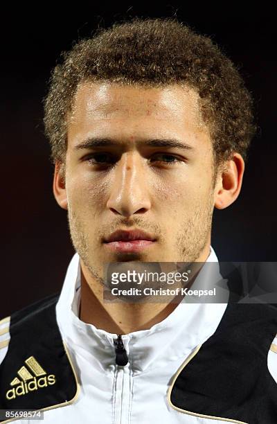 Fabian Johnson of Germany is seen before the U21 International friendly match between Germany and the Netherlands at the Werse stadium on March 27,...