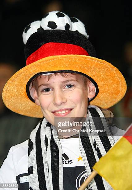Fan of Germany is seen during the U21 International friendly match between Germany and the Netherlands at the Werse stadium on March 27, 2009 in...