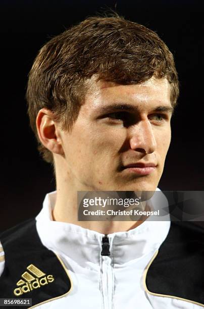 Daniel Schwaab of Germany is seen before the U21 International friendly match between Germany and the Netherlands at the Werse stadium on March 27,...