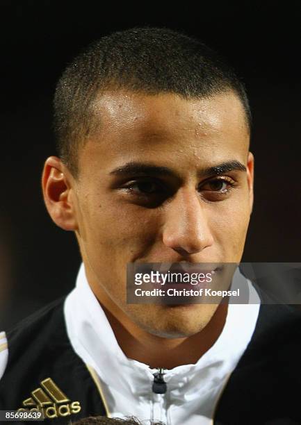 Anis Ben Hatira of Germany is seen before the U21 International friendly match between Germany and the Netherlands at the Werse stadium on March 27,...