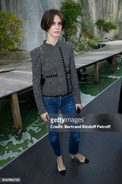Marine Vacth attends the Chanel show as part of the Paris Fashion Week Womenswear Spring/Summer 2018 on October 3, 2017 in Paris, France.