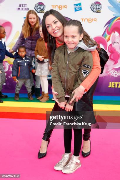 Kate Hall and her daughter Ayana Haley Hall Soost attend the 'My little Pony' Premiere at Zoo Palast on October 3, 2017 in Berlin, Germany.