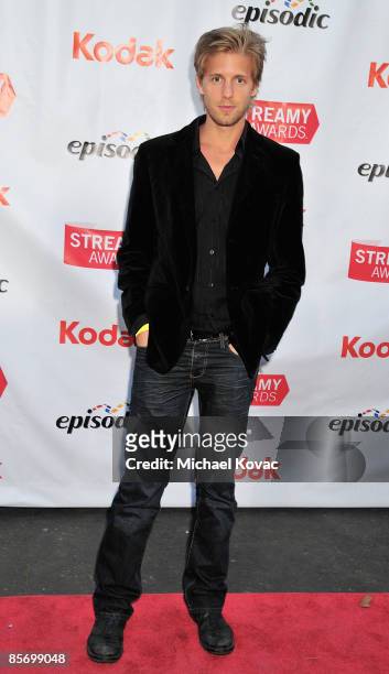 Actor Matt Barr arrives at the First Annual Streamy Awards at the Wadsworth Theatre on March 28, 2009 in Los Angeles, California