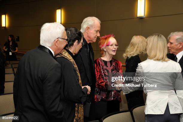 Actor Mike Farrell relaxing after the awards ceremony at the Closing Night Gala for the 1st Annual Burbank International Film Festival, held at...
