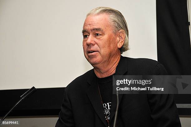 Presenter Val Tonione acts as a presenter at the awards ceremony at the Closing Night Gala for the 1st Annual Burbank International Film Festival,...