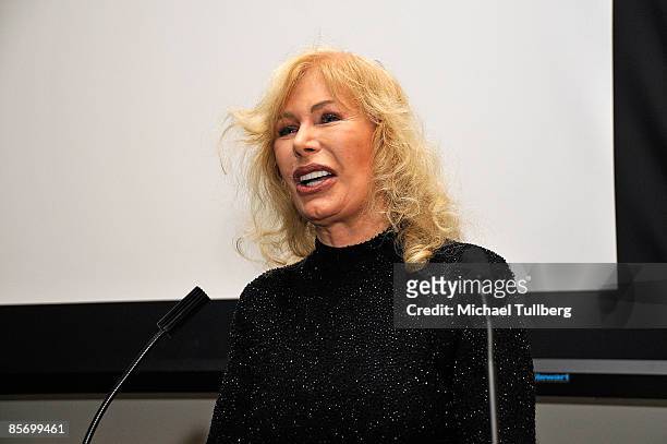 Actress Loretta Swit accepts the award for Achievement in Television at the Closing Night Gala for the 1st Annual Burbank International Film...