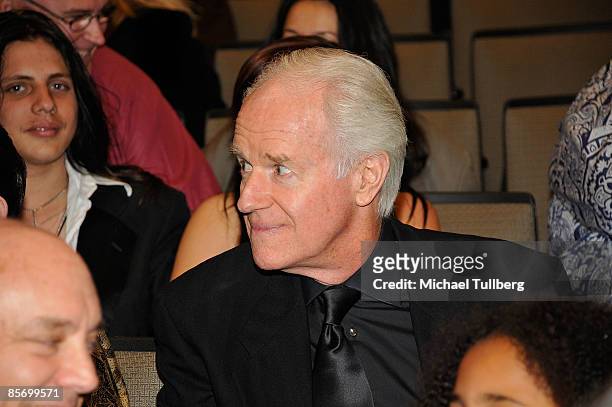 Actor Mike Farrell sits in the audience at the awards ceremony at the Closing Night Gala for the 1st Annual Burbank International Film Festival, held...