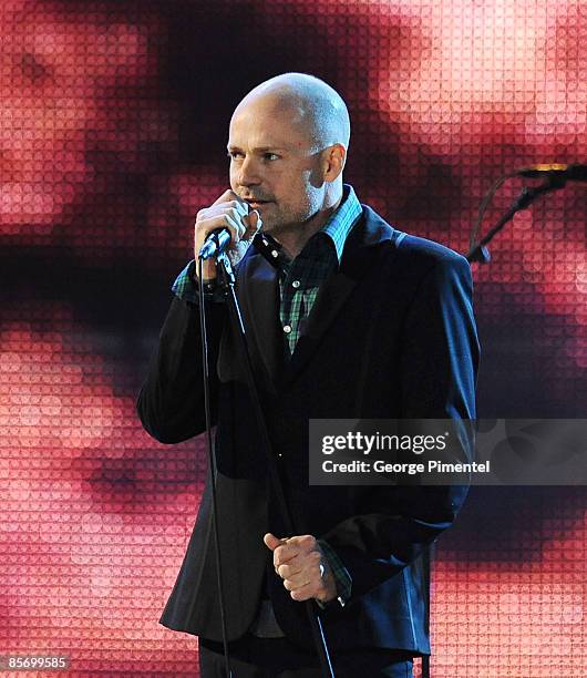 Gord Downie of The Tragically Hip performs on stage during the 2009 Juno Awards at General Motors Place on March 29, 2009 in Vancouver, Canada.