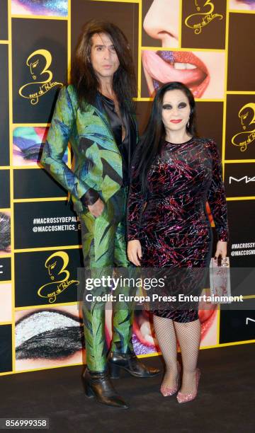 Mario Vaquerizo and Alaska attend the 'M-A-C collection' photocall at El Principito disco on October 2, 2017 in Madrid, Spain.