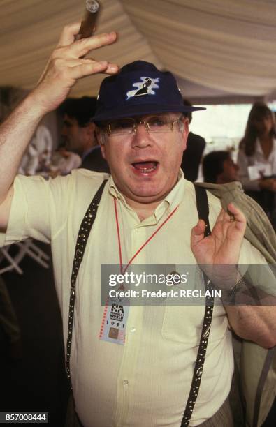 Michel Charasse au Grand Prix de formule 1 de Magny-Cours le 7 juillet 1991 en France.