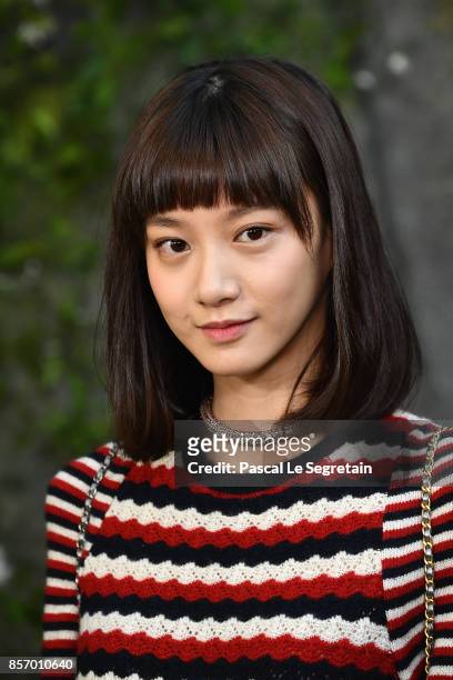 Angela Yuen attends the Chanel show as part of the Paris Fashion Week Womenswear Spring/Summer 2018 on October 3, 2017 in Paris, France.