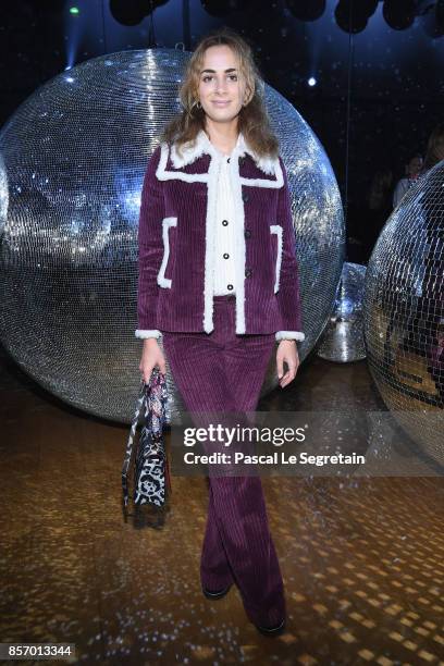 Alexia Niedzielski attends the Moncler Gamme Rouge show as part of the Paris Fashion Week Womenswear Spring/Summer 2018 on October 3, 2017 in Paris,...