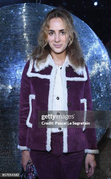 Alexia Niedzielski attends the Moncler Gamme Rouge show as part of the Paris Fashion Week Womenswear Spring/Summer 2018 on October 3, 2017 in Paris,...