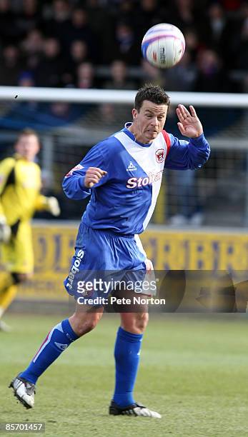 Ian Harte of Carlisle United in action during the Coca Cola League One Match between Carlisle United and Northampton Town at Brunton Park on March...