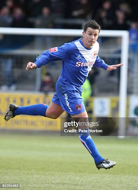 Ian Harte of Carlisle United in action during the Coca Cola League One Match between Carlisle United and Northampton Town at Brunton Park on March...