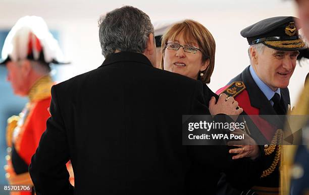 British Home Secretary Jacqui Smith greets Prime Minister Gordon Brown at the official ceremonial welcome for the visiting President of Mexico at...