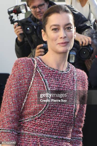 Aurelie Dupont arrives at the Chanel show as part of the Paris Fashion Week Womenswear Spring/Summer 2018 on October 3, 2017 in Paris, France.