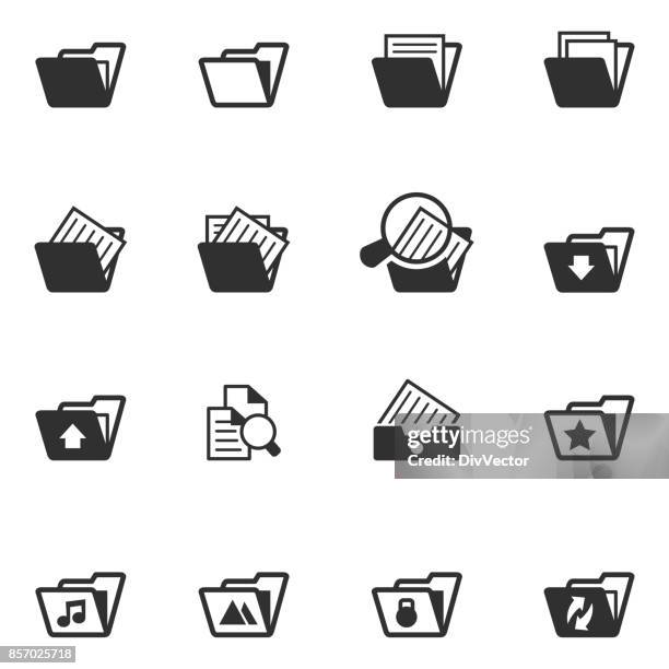 folder icons - folder template stock illustrations
