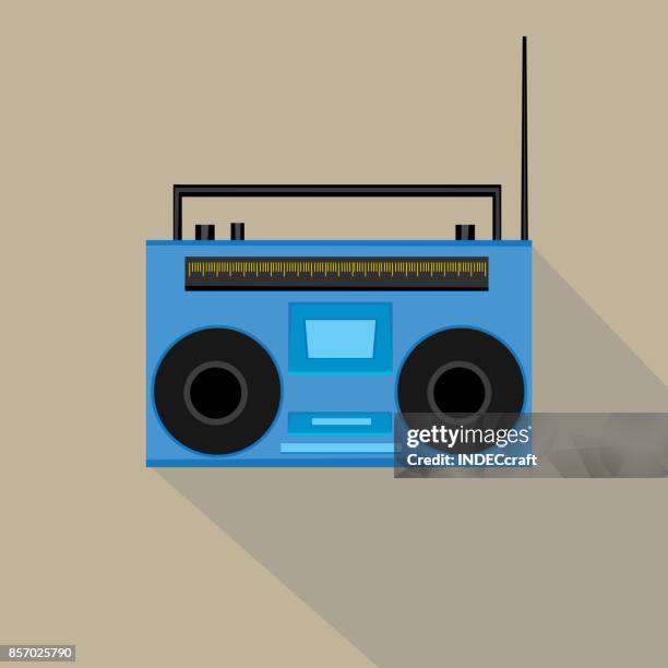 icon of retro radio - ghetto blaster stock illustrations