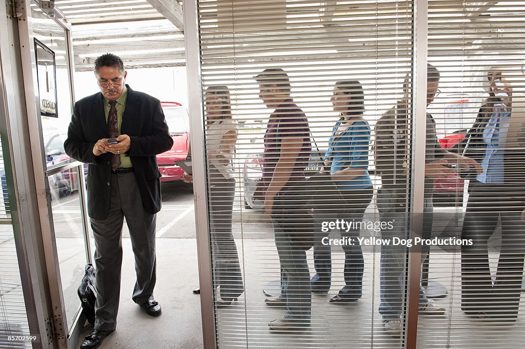 Line Outside Unemployment Office