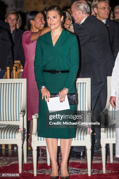 Crown Princess Victoria of Sweden attends the opening of the Swedish Church meetings at Uppsala Cathedral on October 3, 2017 in Uppsala, Sweden.