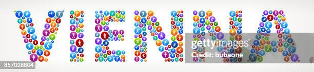 vienna active lifestyle wellness vector buttons - vienna spring stock illustrations