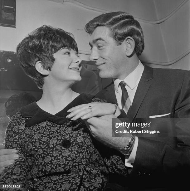 Northern Irish football player Pat Jennings of Tottenham Hotspur FC proposes to Eleanor Toner, vocalist of the 'Hilton Showband', 25th October 1965.