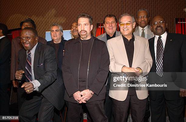 Director Paul Justman and author/producer Alan Slutsky with musicians "Ivory" Joe Hunter, Eddie Willis, Bob Babbitt, Joe Messina, Jack Ashford and...