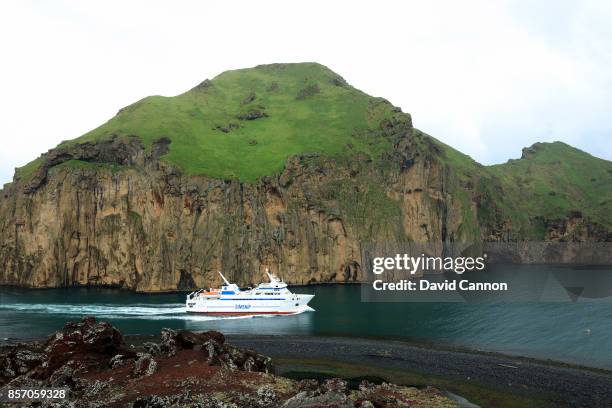 The Westman Island Eimskip Ferry that sails from the mainland to the Vestmaaaeyjar Islands that takes you to the Westman Island Golf Club,...
