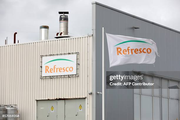 Picture taken in Boegraven, on October 3, 2017 shows a view of the Refresco factory. Refresco, Europe's largest juice and soft-drink maker, said on...