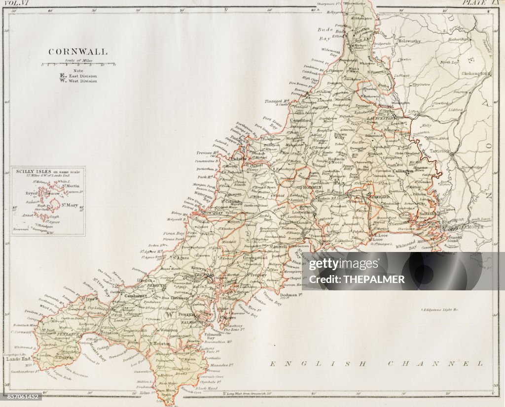 Cornwall map 1884