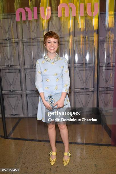 Sophia Lillis attends the Miu Miu show as part of the Paris Fashion Week Womenswear Spring/Summer 2018 on October 3, 2017 in Paris, France.