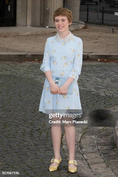 Sophia Lillis attends the 'Miu Miu' fashion show on October 3, 2017 in Paris, France.