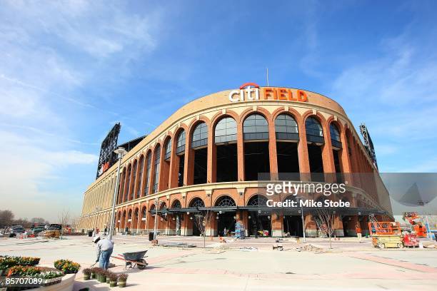 General view of the exterior of Citi Field on March 25, 2009 in the Flushing neighborhood of the Queens borough of New York City.