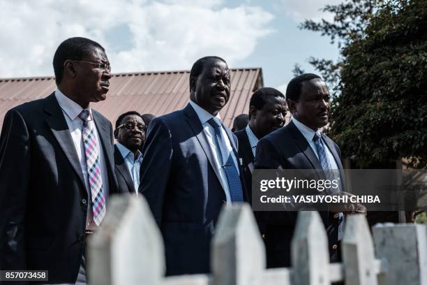 Kenya's opposition National Super Alliance coalition leader Raila Odinga , former Vice-President of Kenya, National Super Alliance principal and...