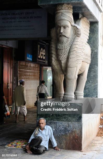 Historical area in Central Mumbai, Parsi temple on March 12, 2012 in Mumbai, India.