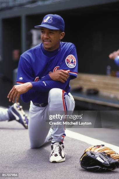 Pedro Martinez.#24 of the Montreal Expos before a baseball game against the Baltimore on June 30, 1997 at Camden Yards in Baltimore, Maryland.