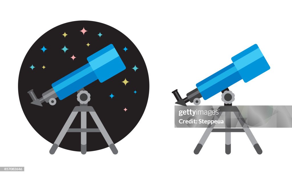 Telescope flat icon
