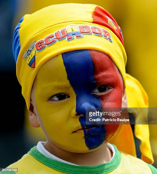 Ecuatorian supporter during their FIFA 2010 World Cup Qualifying match at the Atahualpa Olympic Stadium on March 29, 2009 in Quito, Ecuador.