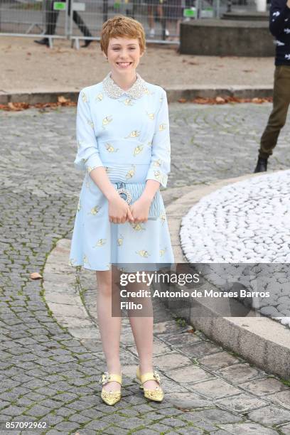Sophia Lillis attends the Miu Miu show as part of the Paris Fashion Week Womenswear Spring/Summer 2018 on October 3, 2017 in Paris, France.