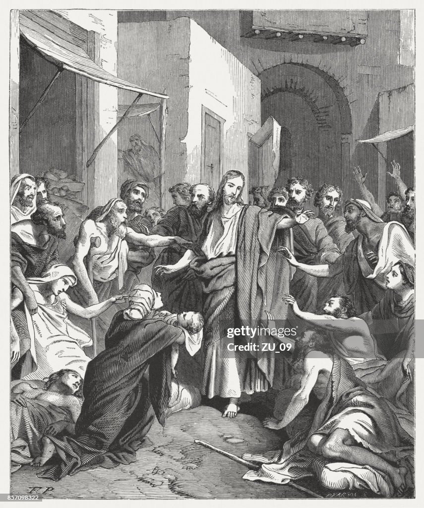 Jésus guérit les malades (Mark 6, 56), publiés en 1886
