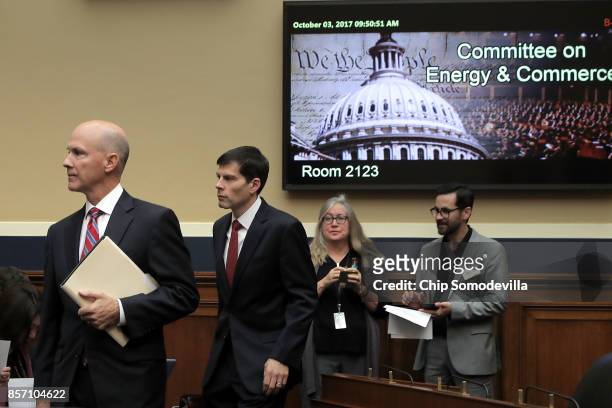Former Equifax CEO Richard Smith arrives before testifying to the House Energy and Commerce Committee's Digital Commerce and Consumer Protection...
