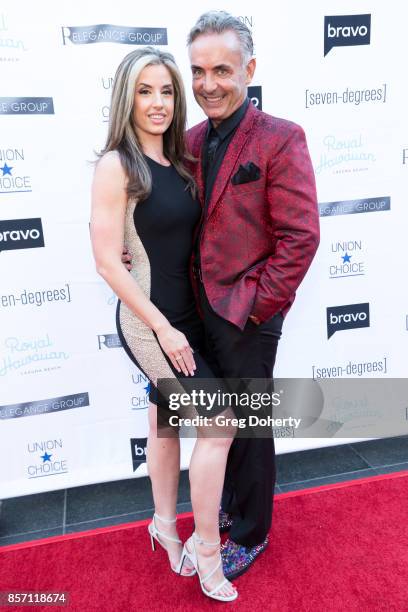 Paula Steurer and Spyro Kemble attend the Premiere Of Bravo's "Real Estate Wars" at Seven-Degrees on October 2, 2017 in Laguna Beach, California.