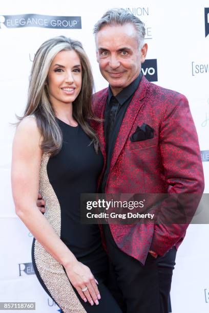 Paula Steurer and Spyro Kemble attend the Premiere Of Bravo's "Real Estate Wars" at Seven-Degrees on October 2, 2017 in Laguna Beach, California.