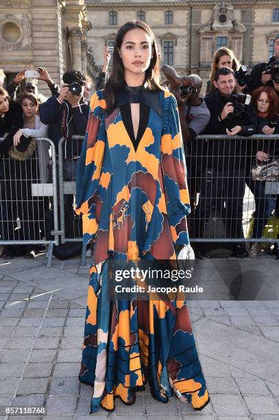 Urassaya Sperbund is seen arriving at Louis Vuitton show during Paris Fashion Week Womenswear Spring/Summer 2018 on October 3, 2017 in Paris, France.