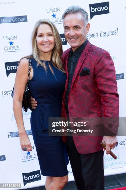 Paula Ansara-Wilhelm and Spyro Kemble attend the Premiere Of Bravo's "Real Estate Wars" at Seven-Degrees on October 2, 2017 in Laguna Beach,...