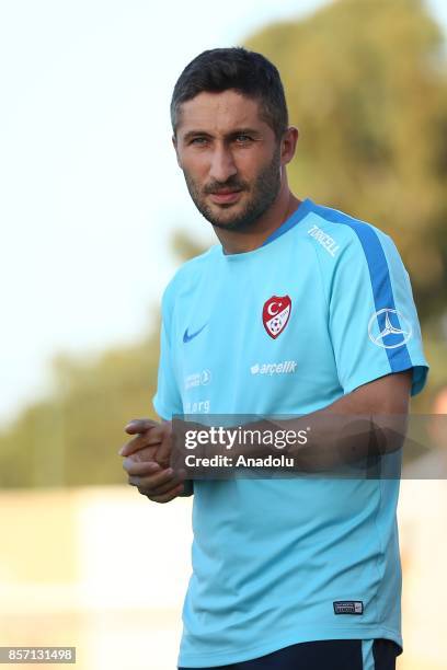 Turkish National Football Team player, Sabri Sarioglu exercises during a training session ahead of the FIFA World Cup European Qualification Group I...